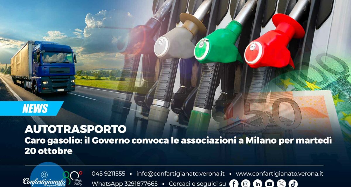 AUTOTRASPORTO – Caro gasolio: il Governo convoca le associazioni a Milano per martedì 20 ottobre