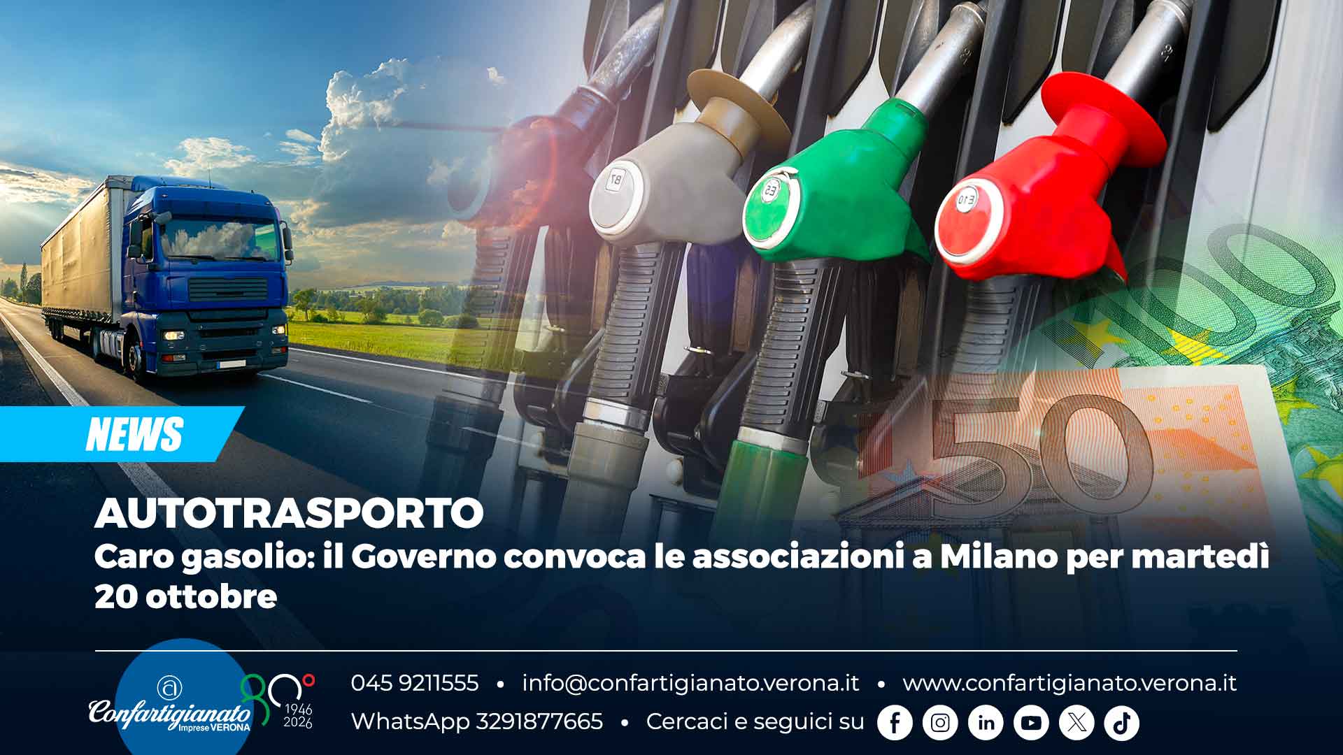 AUTOTRASPORTO – Caro gasolio: il Governo convoca le associazioni a Milano per martedì 20 ottobre