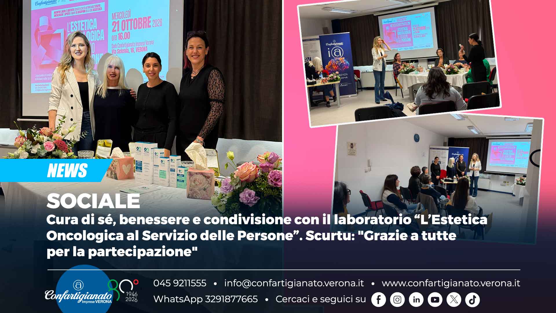 SOCIALE – Cura di sé, benessere e condivisione con il laboratorio “L’Estetica Oncologica al Servizio delle Persone”. Scurtu: "Grazie a tutte per la partecipazione"