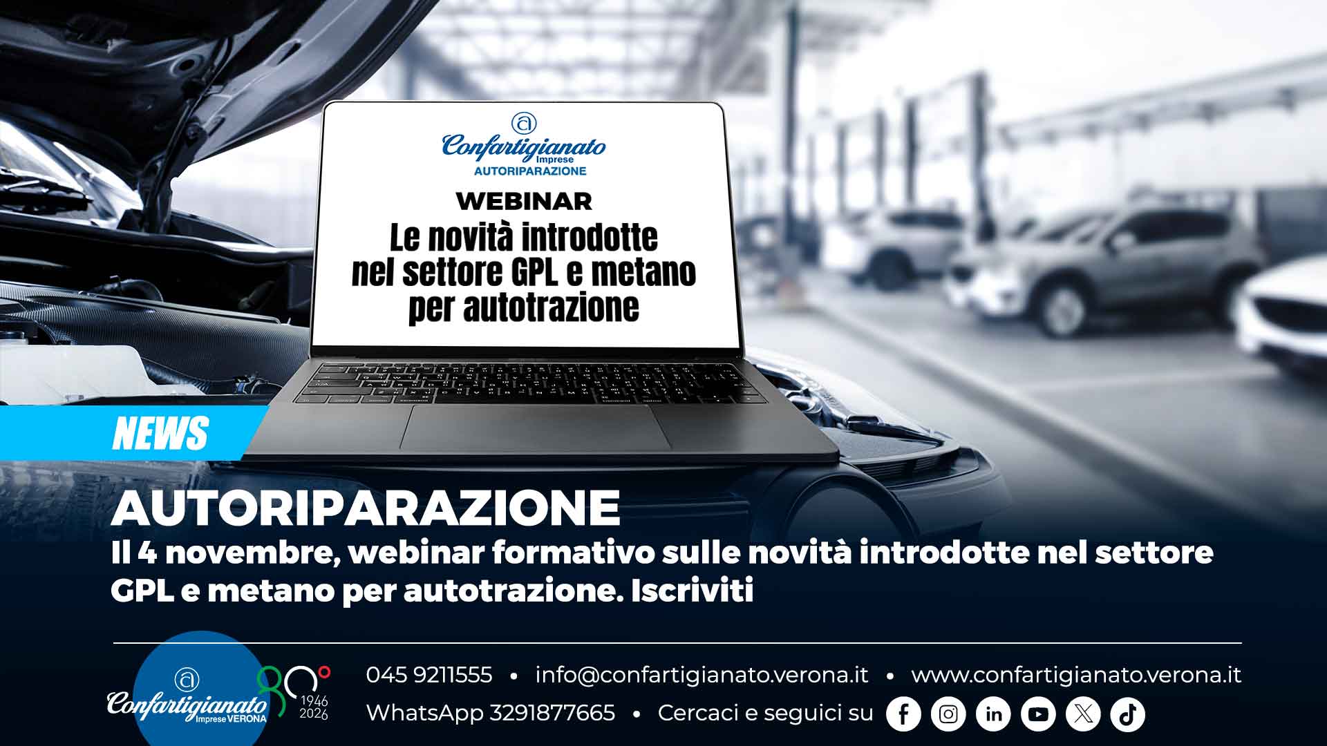 AUTORIPARAZIONE – Il 4 novembre, webinar formativo sulle novità introdotte nel settore GPL e metano per autotrazione. Iscriviti